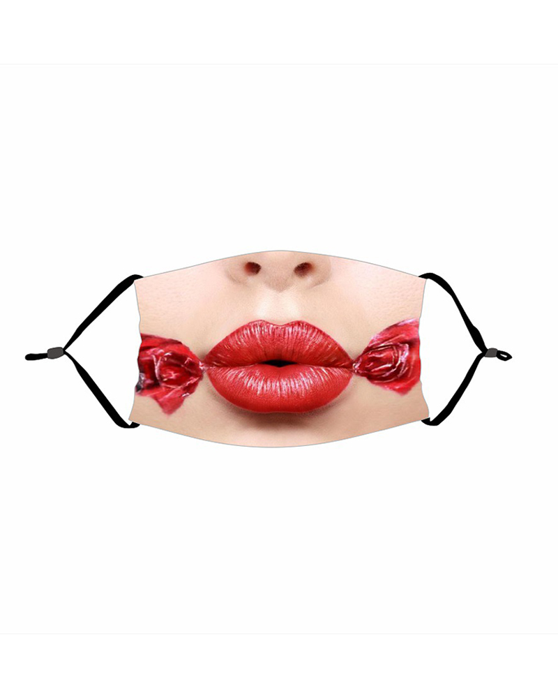 

Funny Mouth Print PM 2.5 Face Mask With Filter, Style11