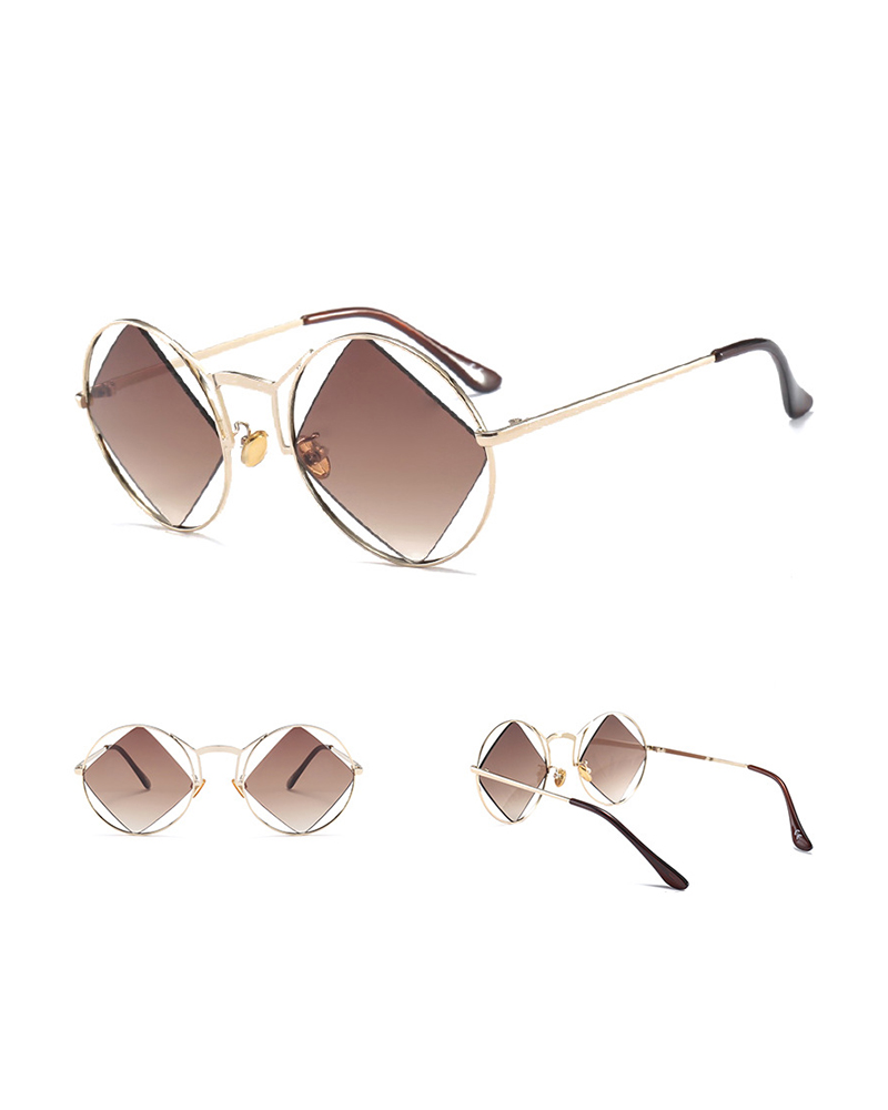 

Metal Frame Round Lens Sunglasses, Coffee