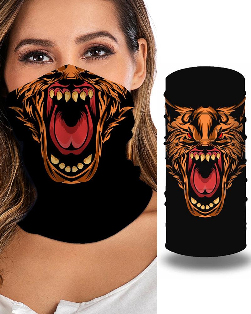 

Animal Print Breathable Face Bandana Magic Scarf Headwrap Balaclava, Black
