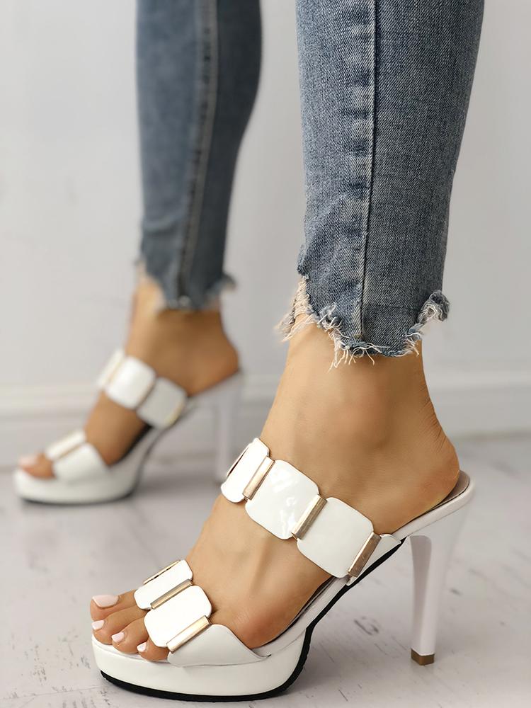 

Double Buckle Thin Heeled Sandals