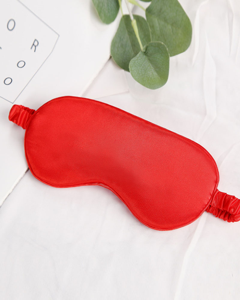 

1PCS Simple Plain Satin Eye Cover, Red