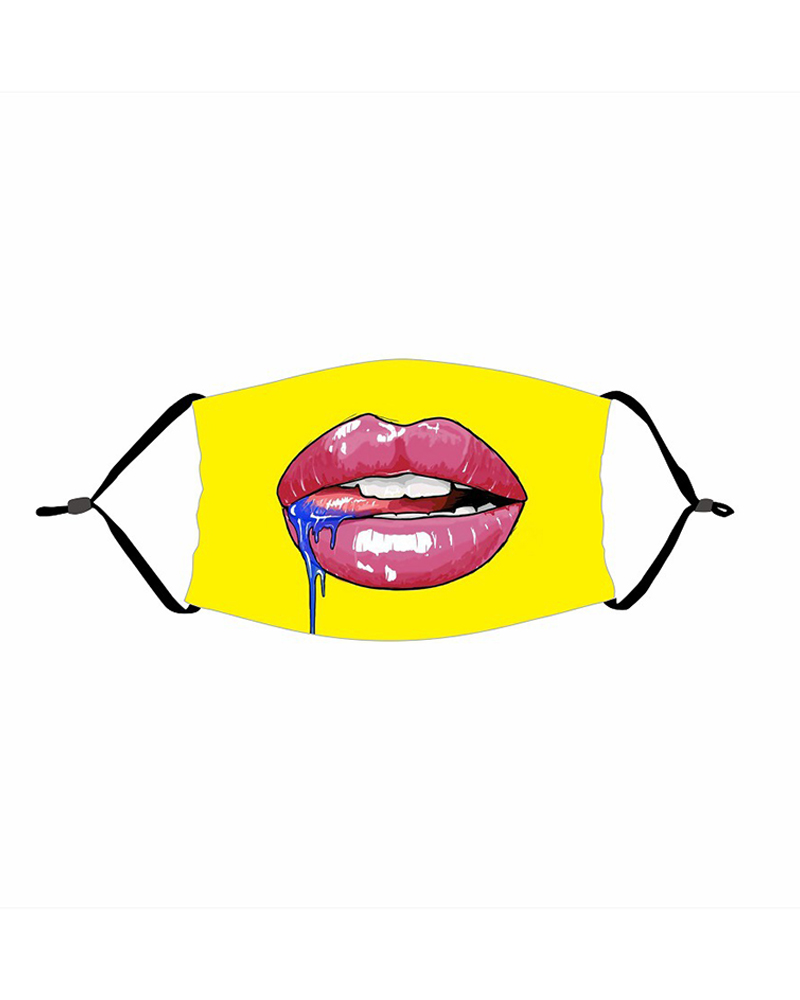 

Funny Mouth Print PM 2.5 Face Mask With Filter, Style2