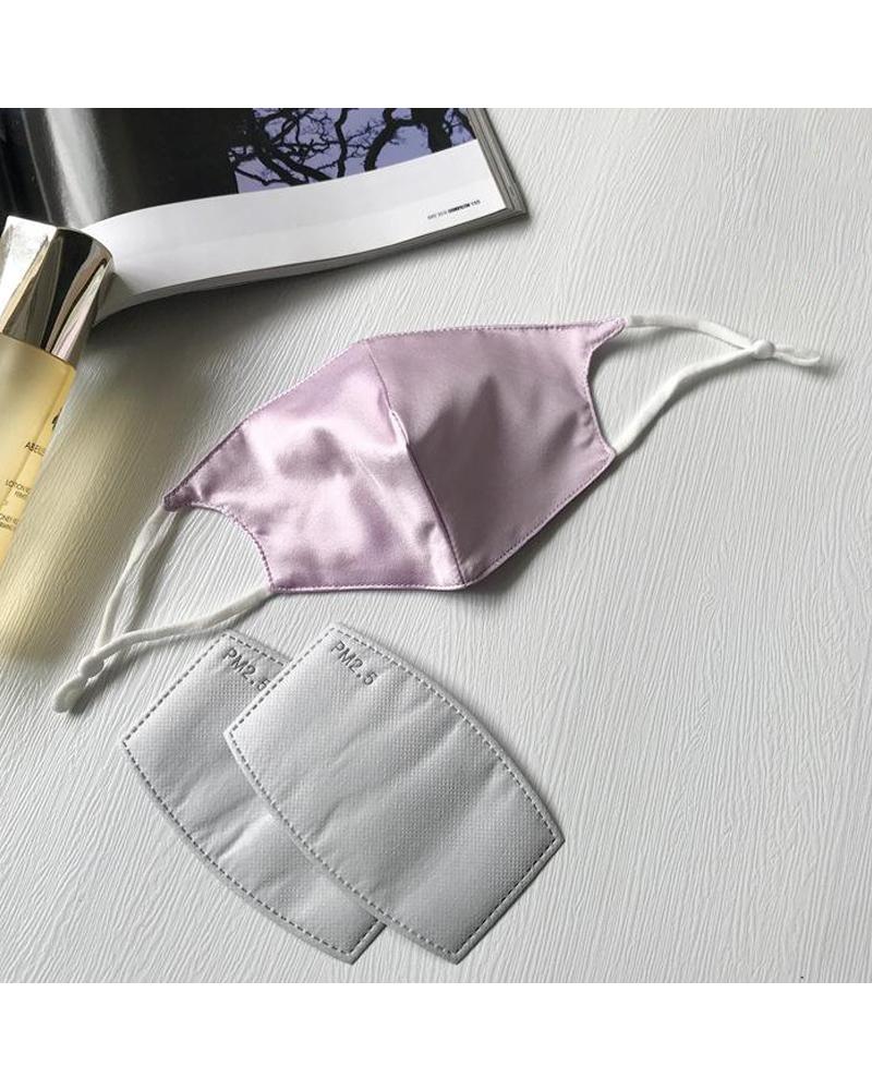 

Silk Face Mask With Filter, Purple