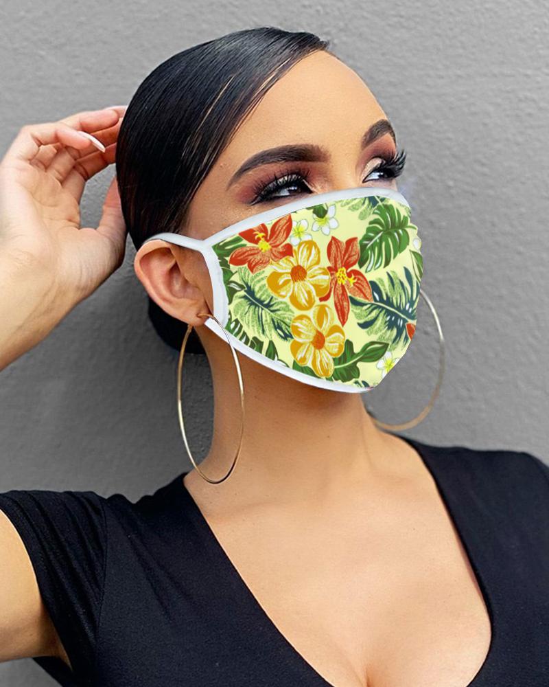 

Butterfly / Floral Print Breathable Mouth Mask Washable And Reusable, Style22