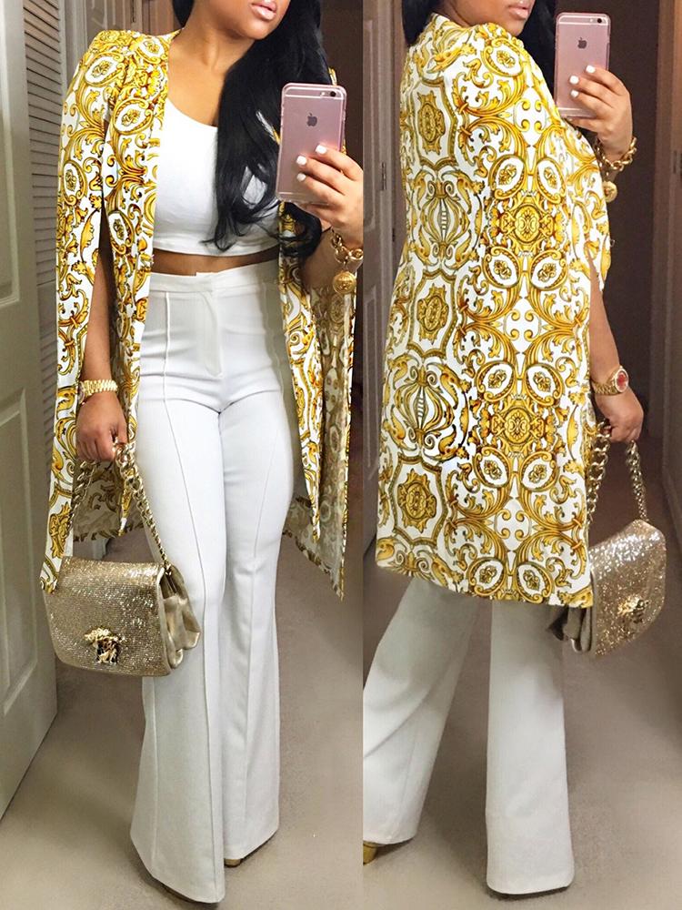 

Gold Irregular Mantle Cape Coat