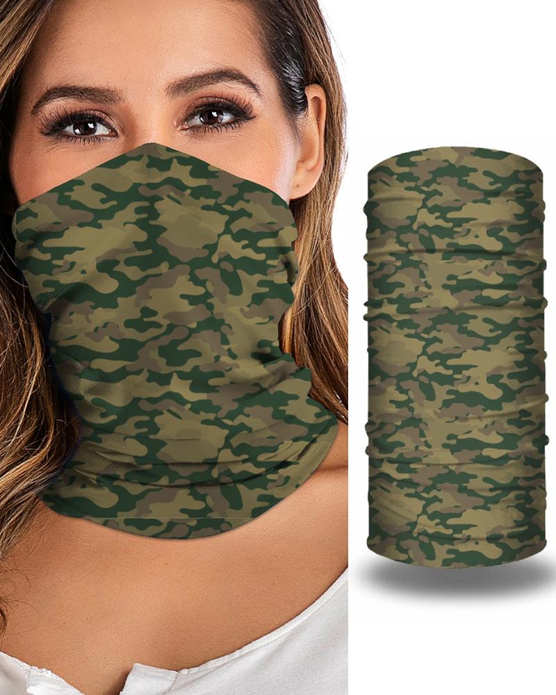 

Print Breathable Face Bandana Magic Scarf Headwrap Balaclava, Army green