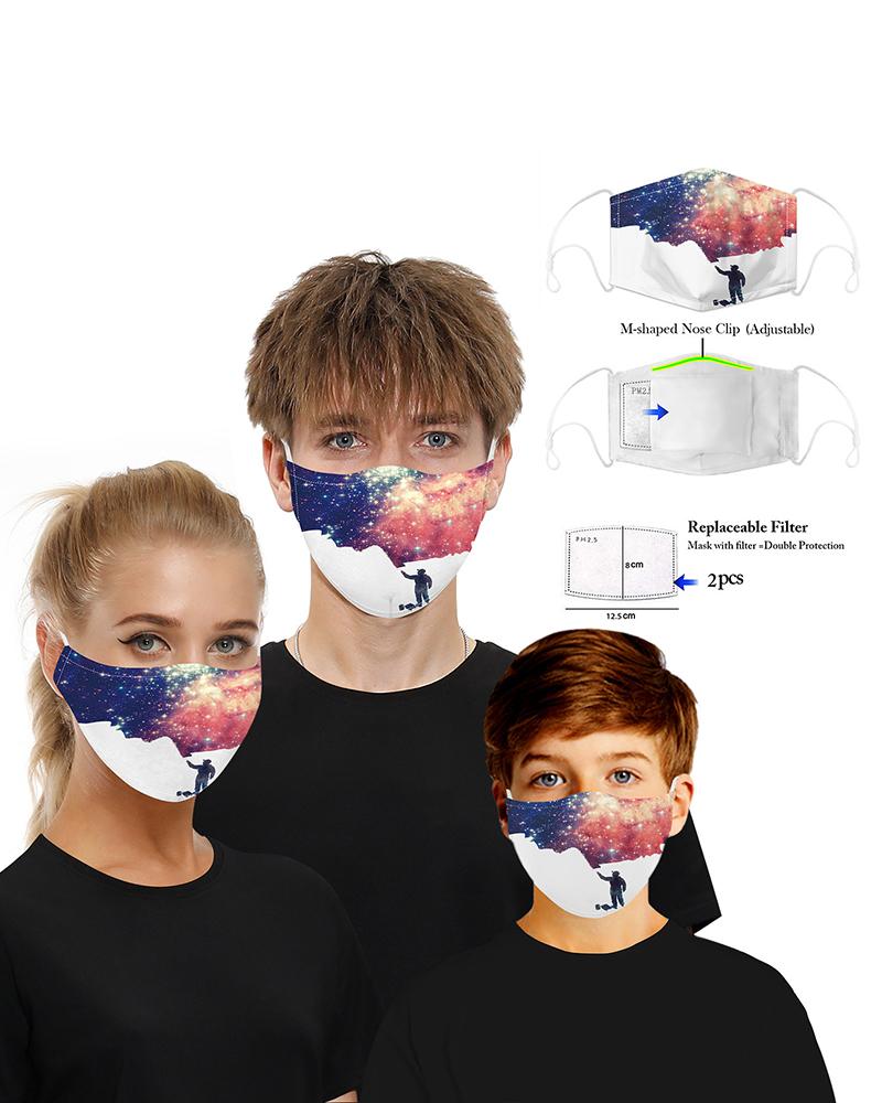 

Print Breathable Mouth M .a. s. k Washable And Reusable With 2PCS Replaceable Filter, Style8