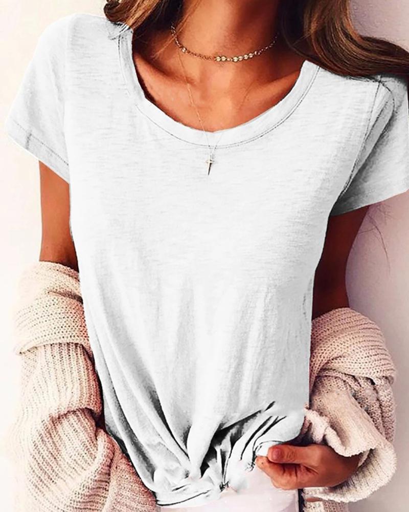 

Basic Round Neck T-Shirt, White