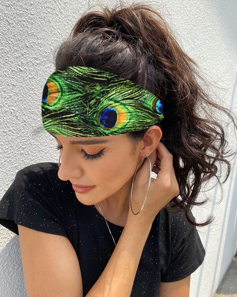 

Print Yoga Running Headwraps Hair Band, Green