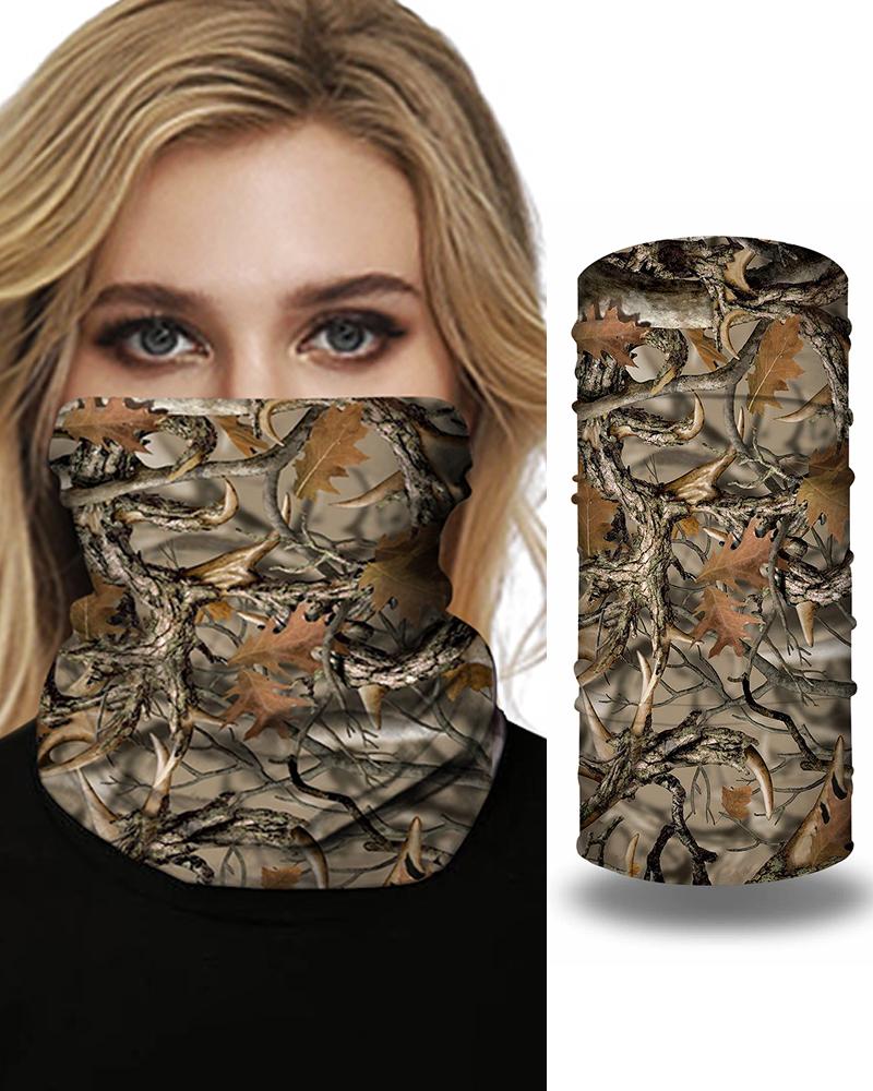 

Print Face Bandana Magic Scarf Headwrap Balaclava, Brown
