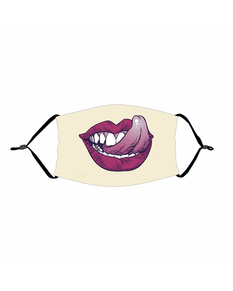 

Funny Mouth Print PM 2.5 Face Mask With Filter, Style13