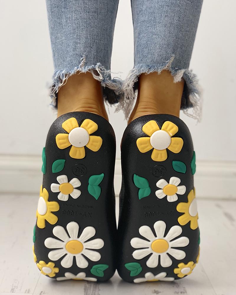 

Open Toe Flower Design Casual Sandals, Yellow