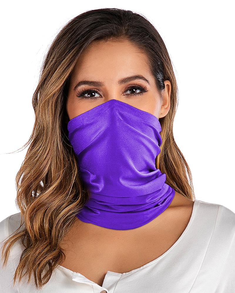 

Solid Breathable Face Bandana Magic Scarf Headwrap Balaclava, Purple