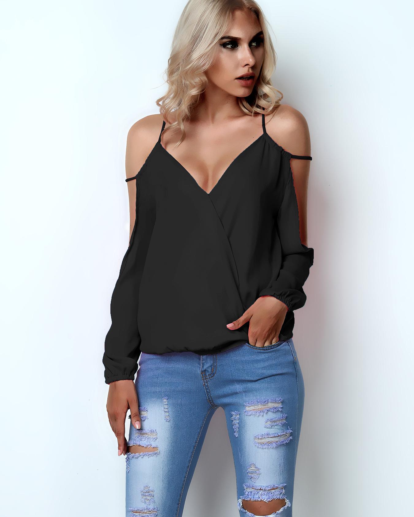 

Spring Fashion Cold Shoulder Casual Top, Wine red;green;hot pink