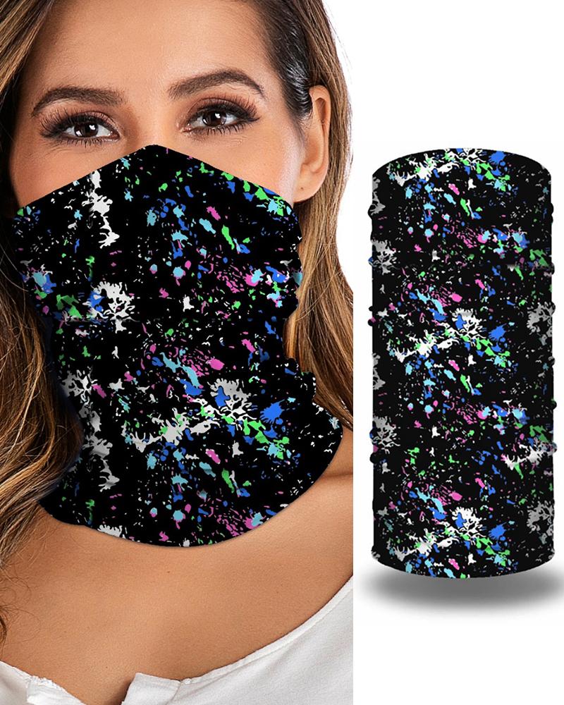 

Print Breathable Face Bandana Magic Scarf Headwrap Balaclava, Black