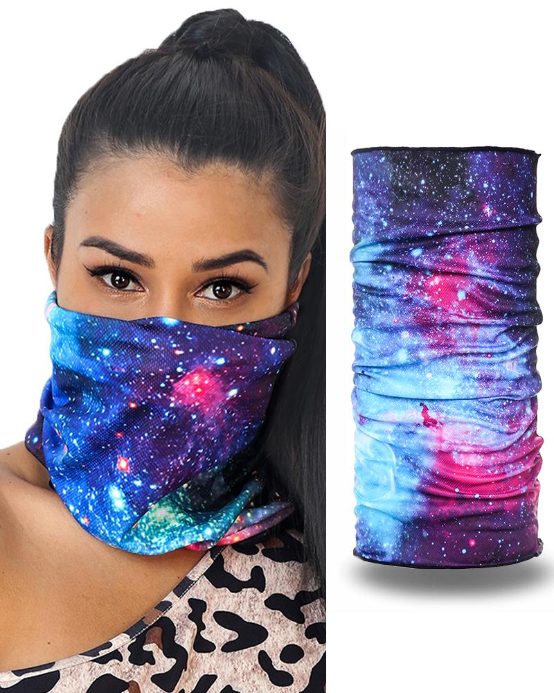 

Sparkle Sky Print Breathable Face Bandana Magic Scarf Headwrap Balaclava, Style1