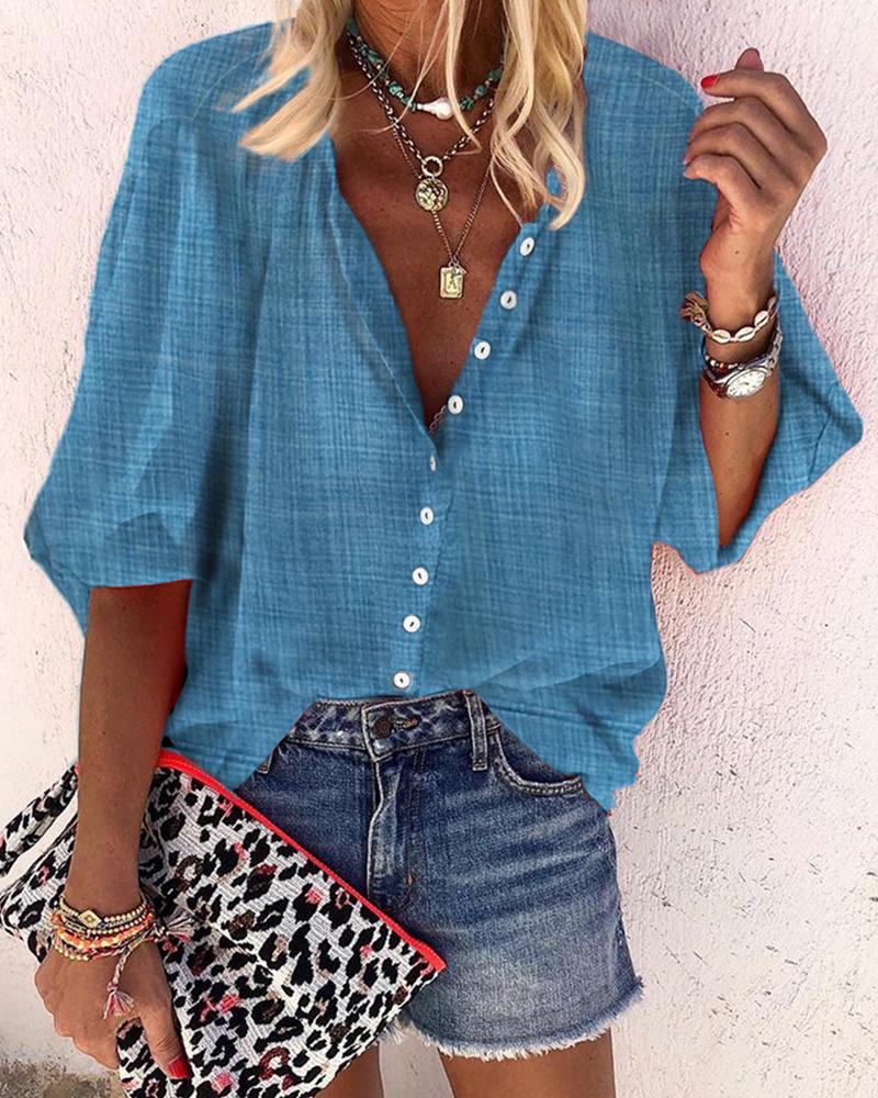 

Bell Sleeve Plain Shirt