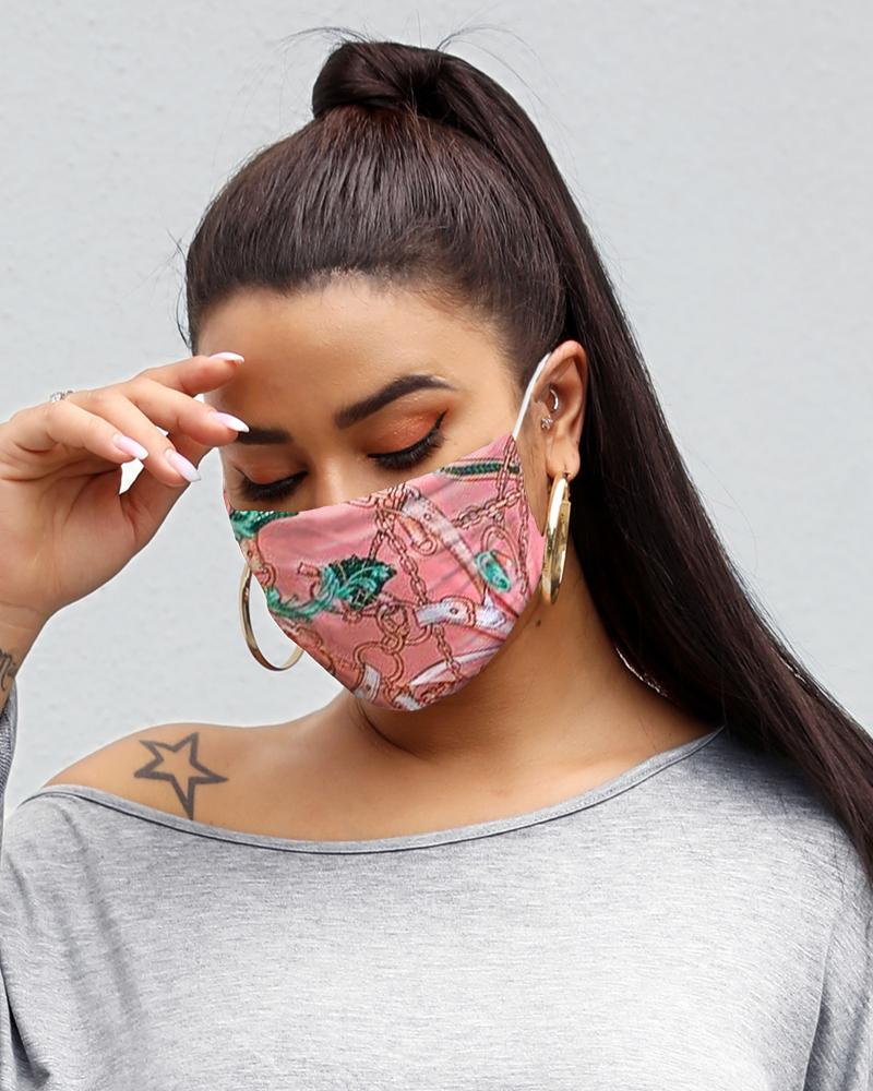 

Print Breathable Mouth Mask Washable And Reusable, Pink