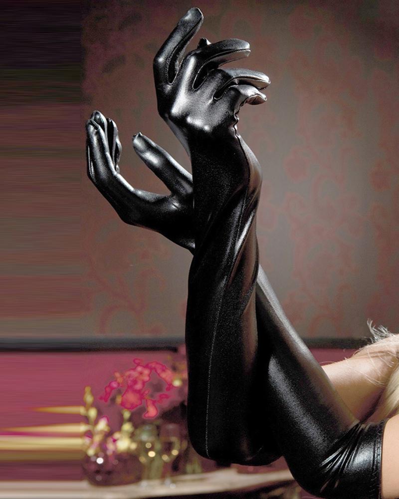 

PU Leather Skinny Pole Dance Gloves, Black