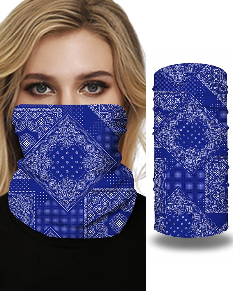 

Print Breathable Face Bandana Magic Scarf Headwrap Balaclava, Blue