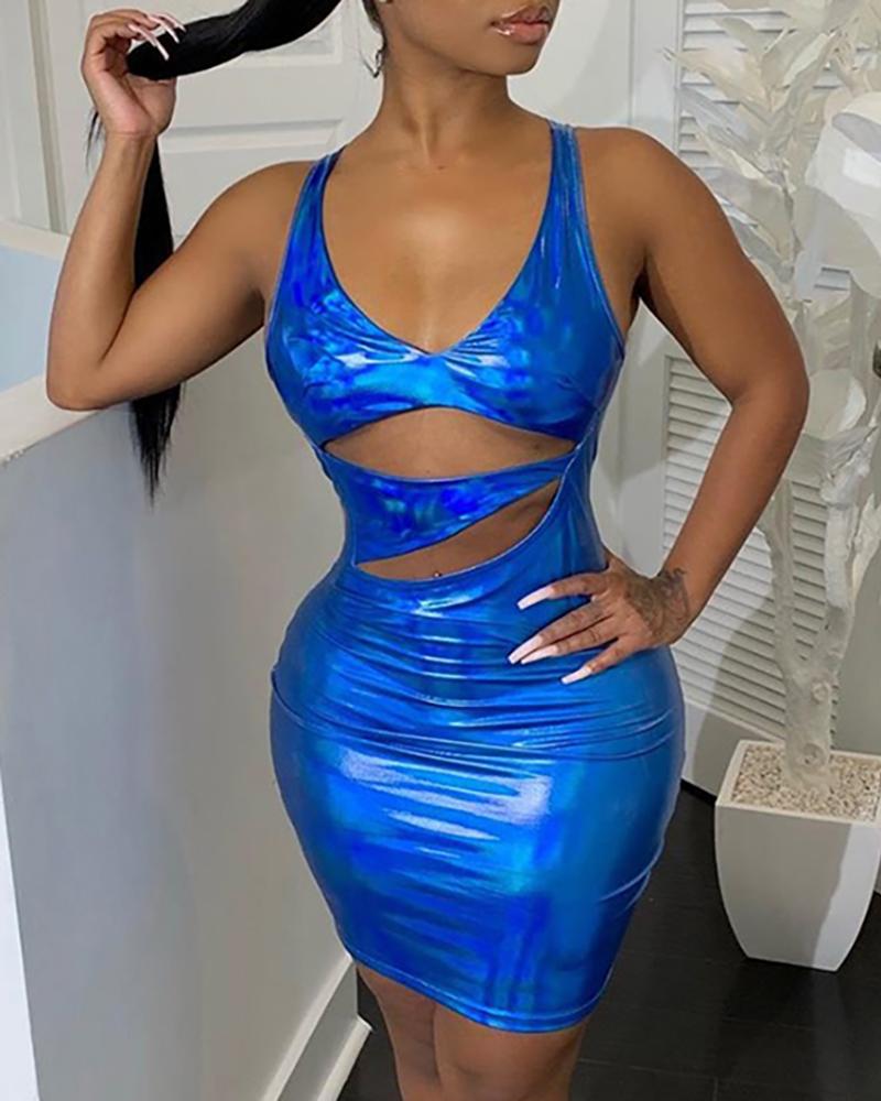 

Solid Cut Out Design Bodycon Dress