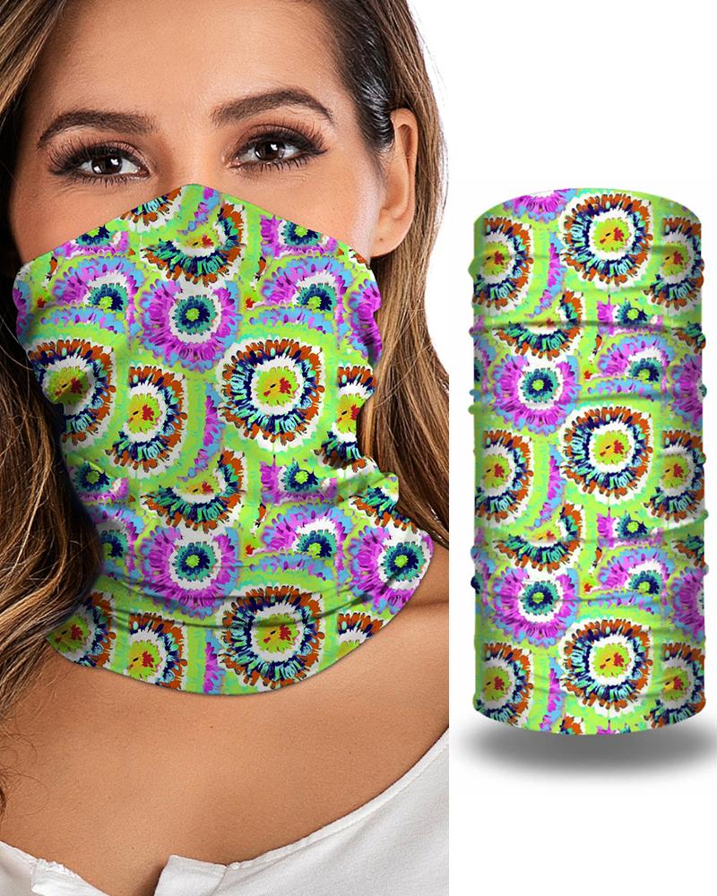 

Print Breathable Face Bandana Magic Scarf Headwrap Balaclava, Green