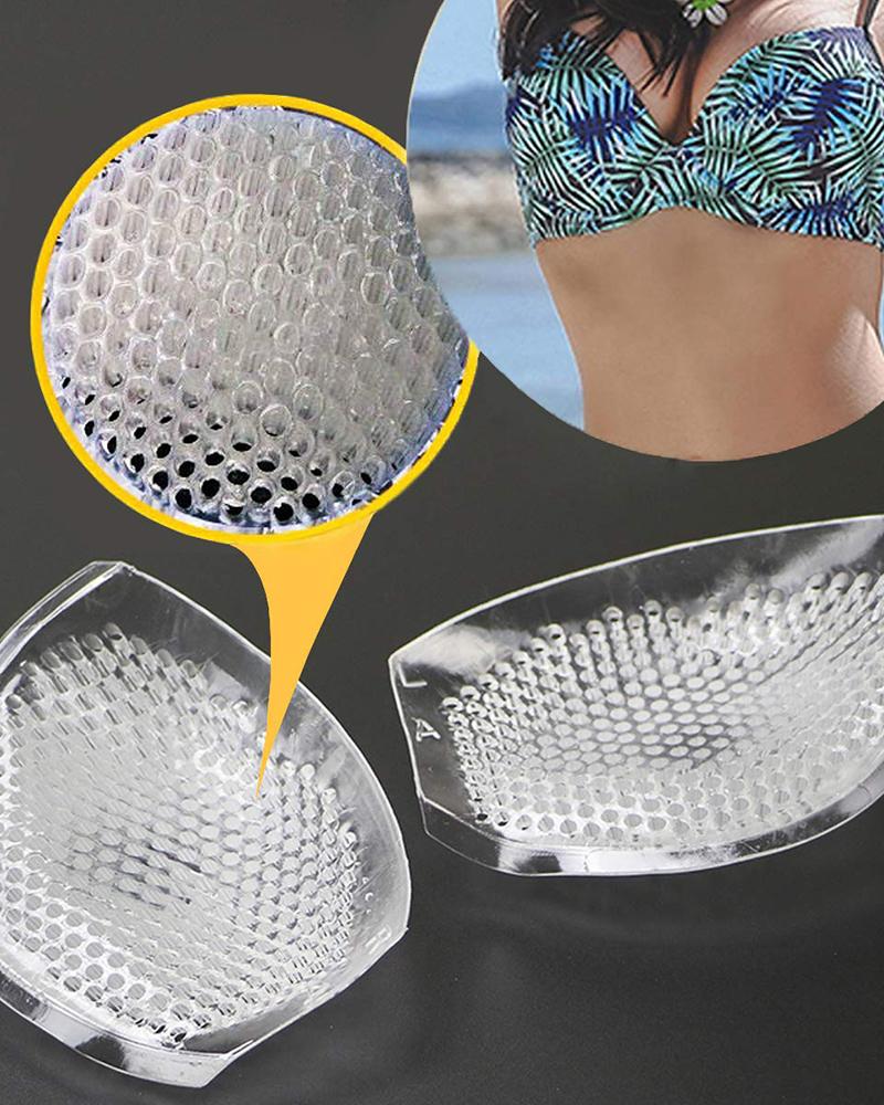 

Honeycomb Silicone Bra Inserts Semi-Adhesive Push Up Booster Pads, White