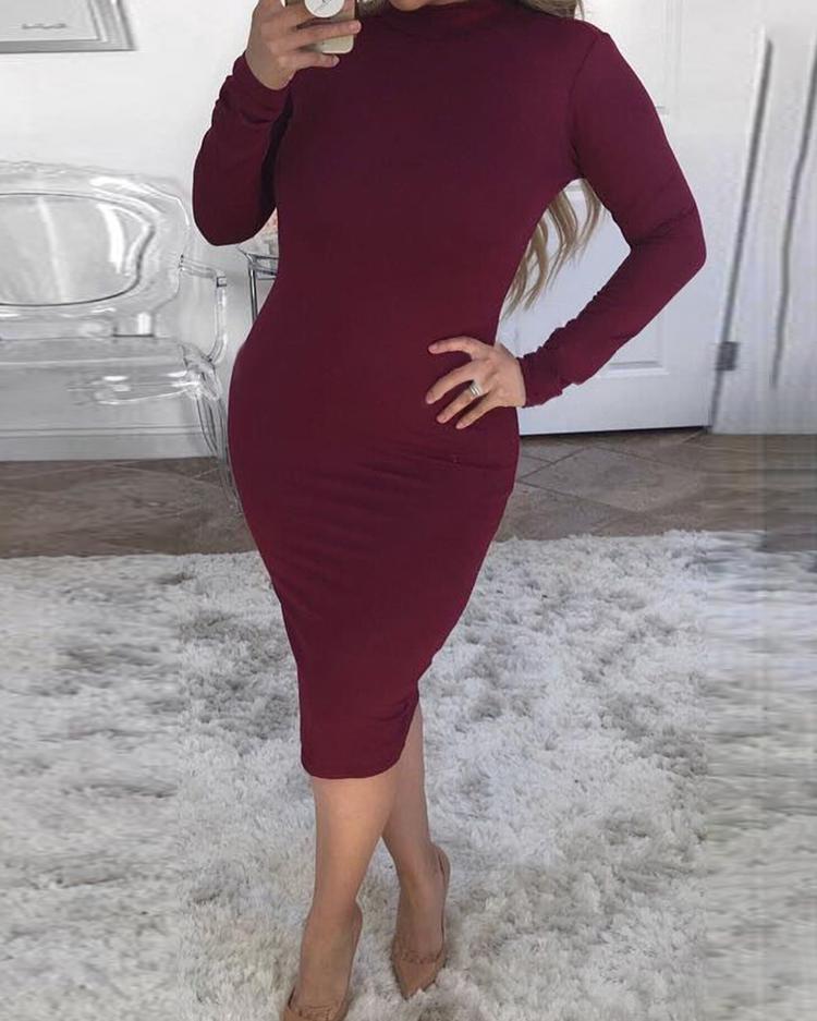 

Open Back Twist Back Midi Dress, Wine red