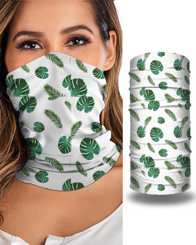 

Leaf Flamingo Print Breathable Face Bandana Magic Scarf Headwrap Balaclava, Green