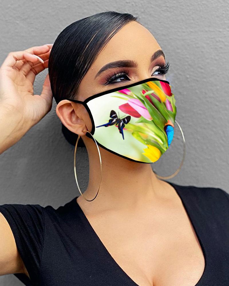 

Butterfly Print Breathable Mouth Mask Washable And Reusable, Style9