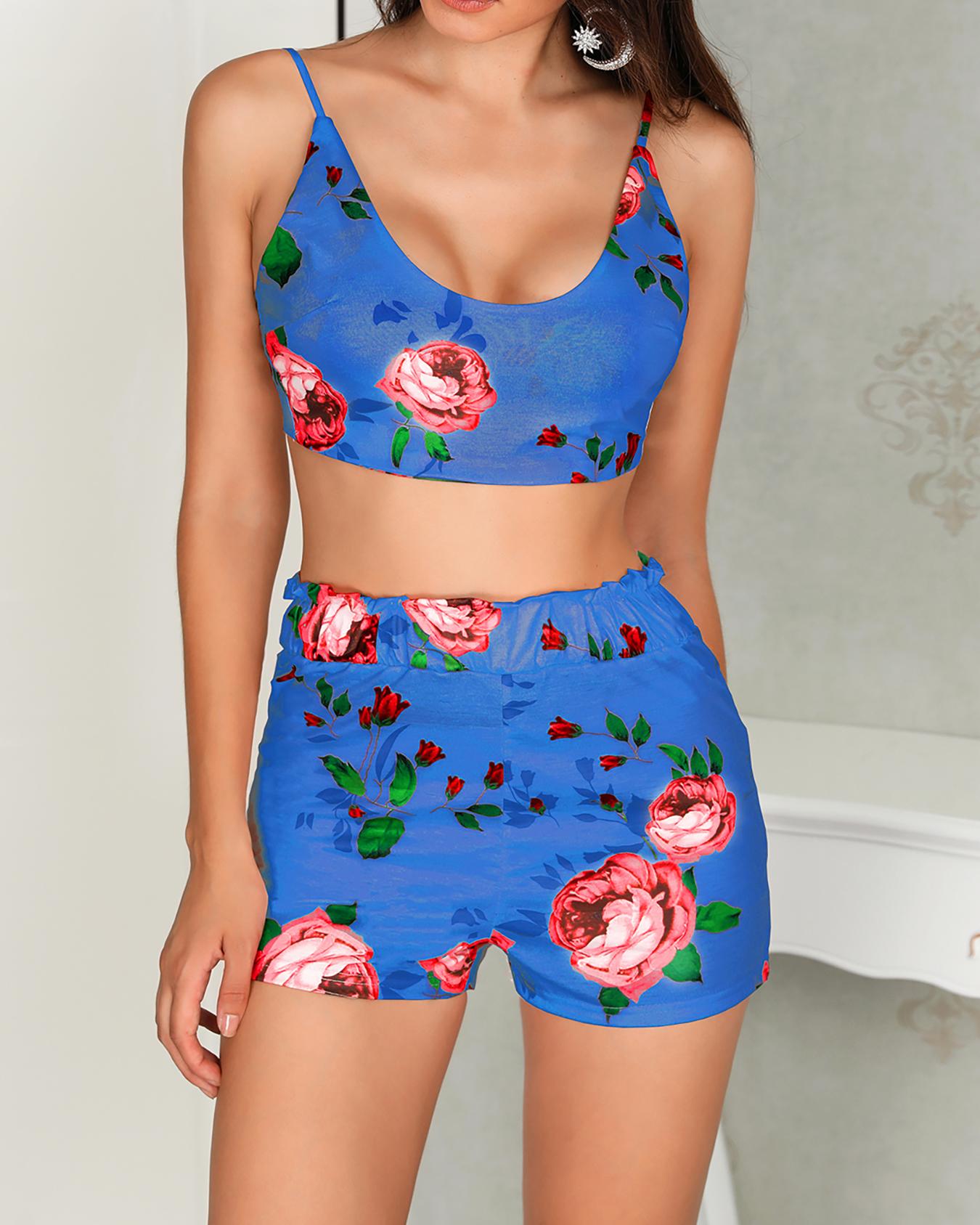 

Floral Tied Back Top and Shorts Set