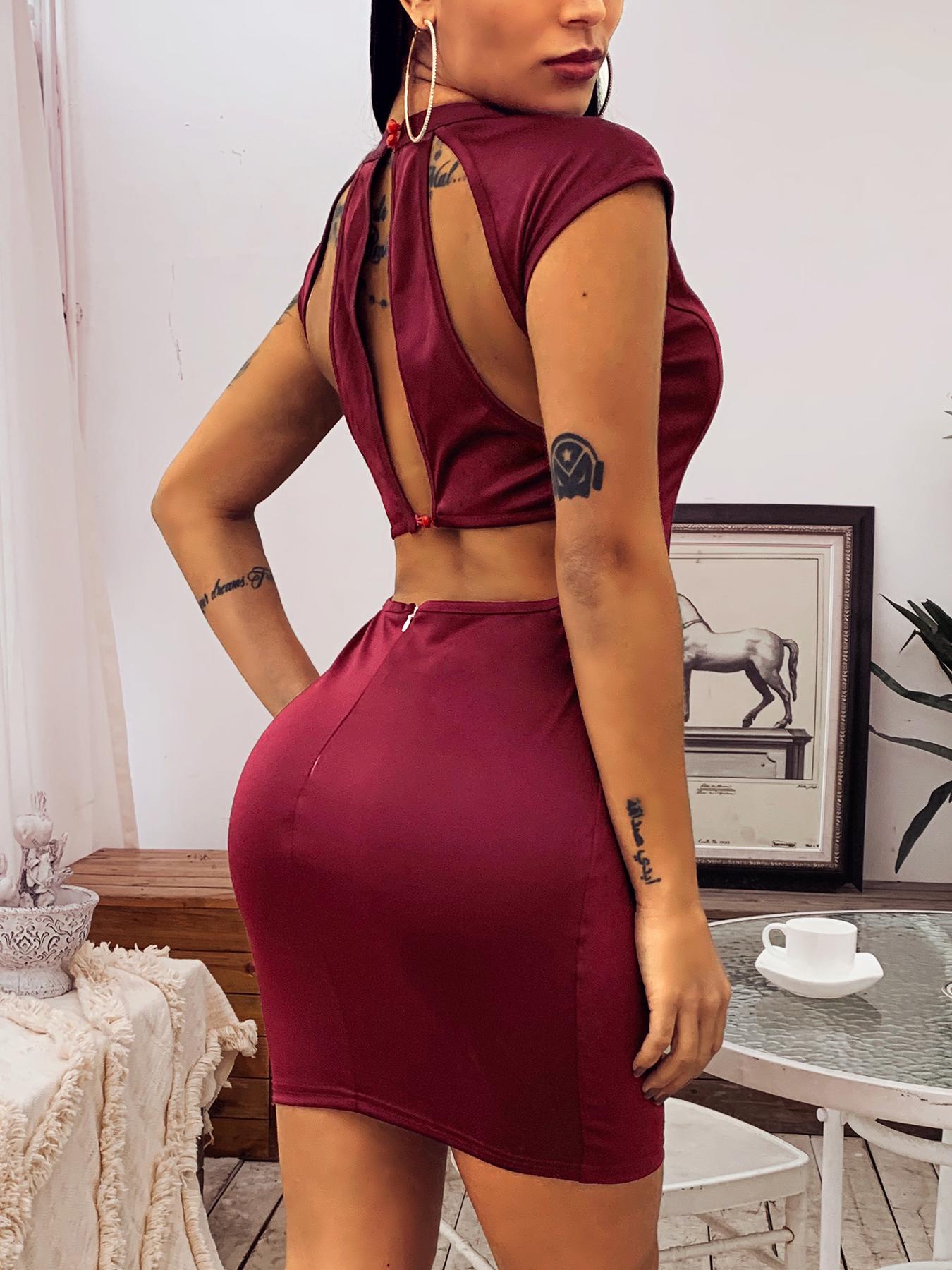 

Sexy Cut Out Back Bodycon Dress