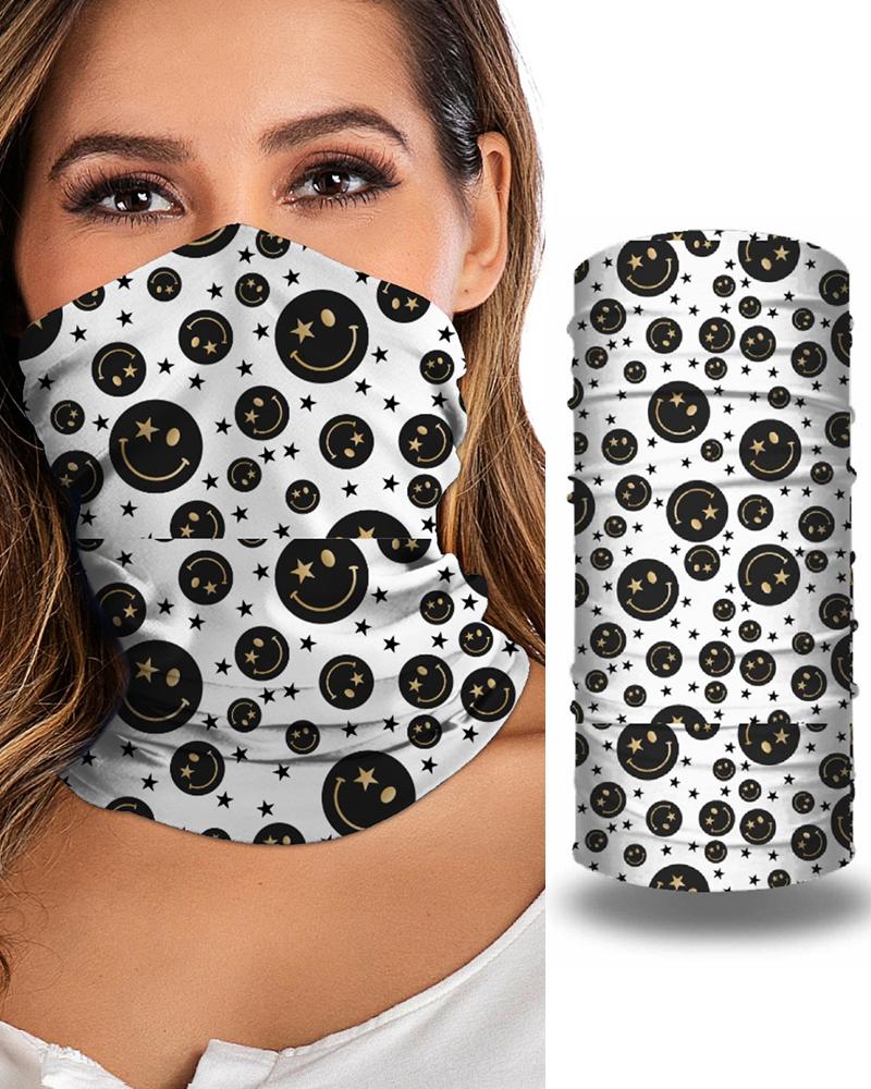 

Print Breathable Face Bandana Magic Scarf Headwrap Balaclava, White
