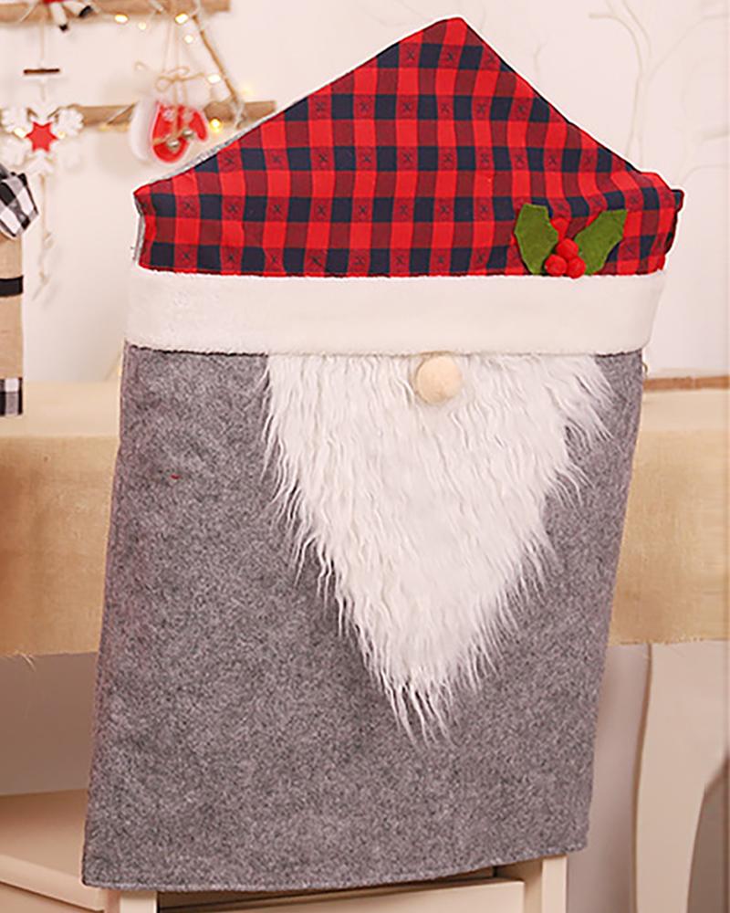 

Christmas Santa Slipcovers Chair Back Covers For Indoor Decorations, Gray