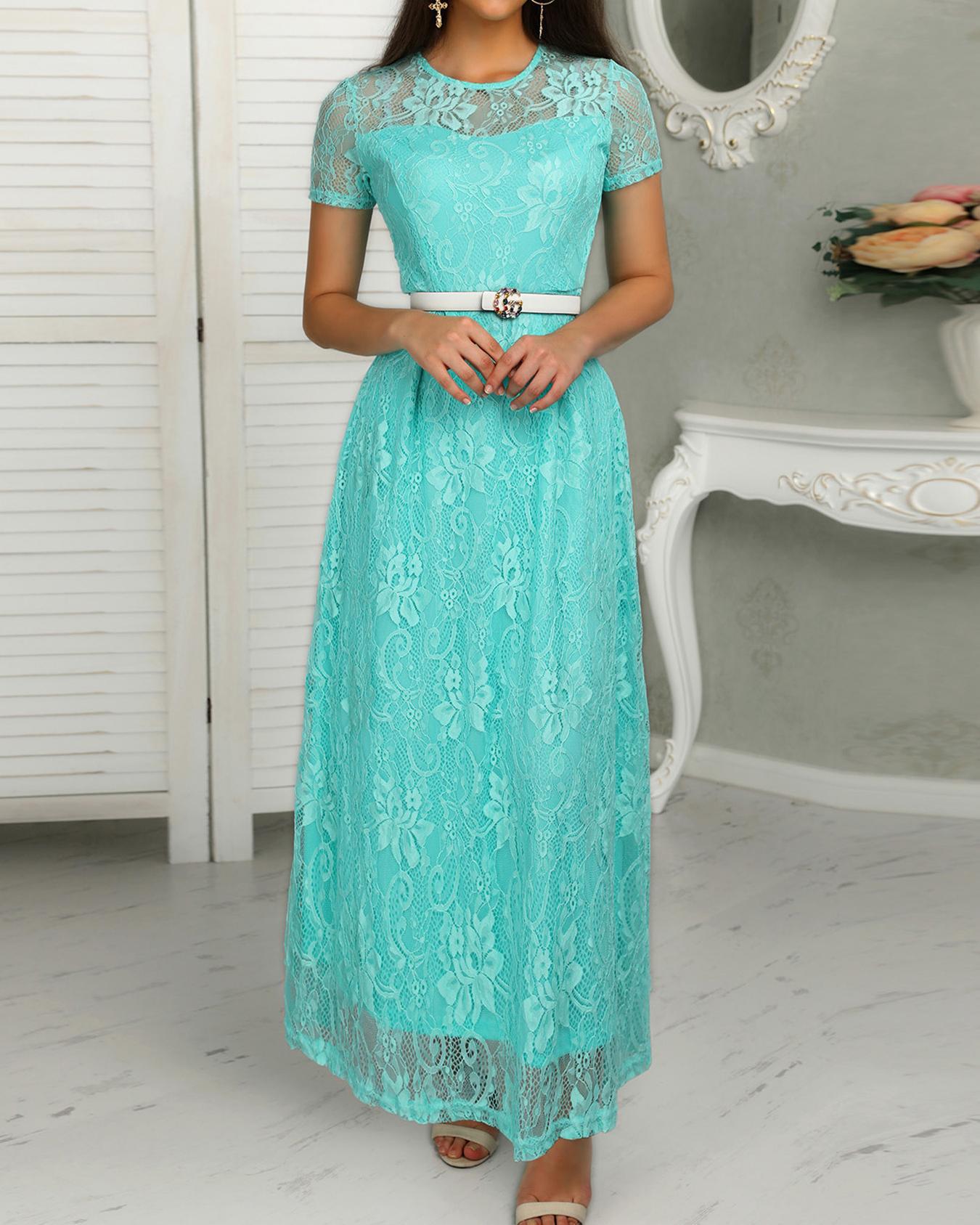 

Vintage Floral Lace Maxi Dress, Green