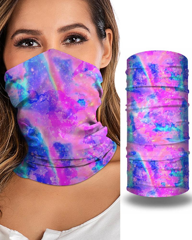 

Tie Dye Print Breathable Face Bandana Magic Scarf Headwrap Balaclava, Hot pink