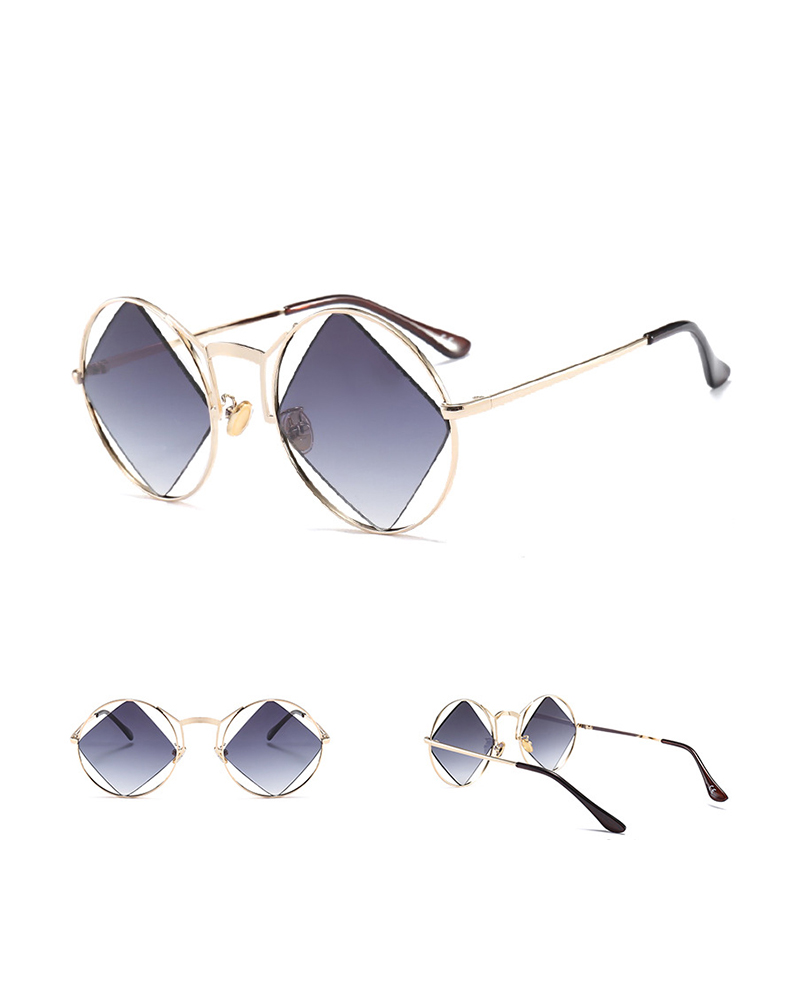 

Metal Frame Round Lens Sunglasses, Dark grey