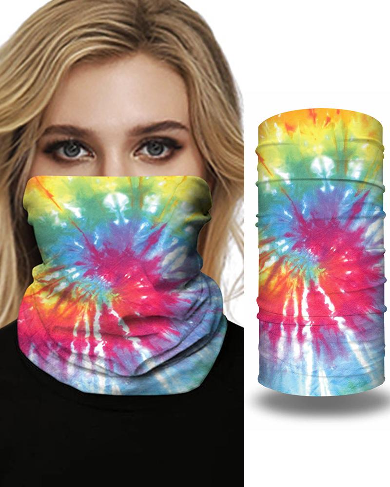 

Tie Dye Grid Print Colorblock Face Bandana Magic Scarf Headwrap Balaclava, Style6