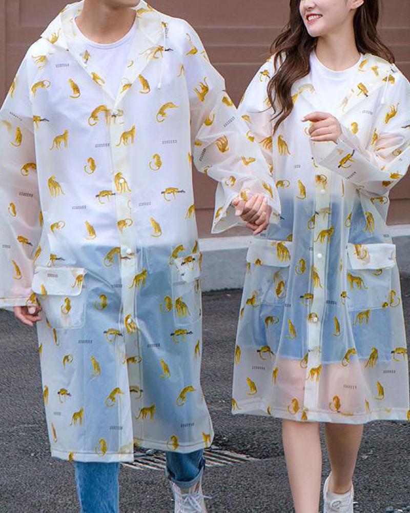 

Animal Print Clear Raincoat, Yellow