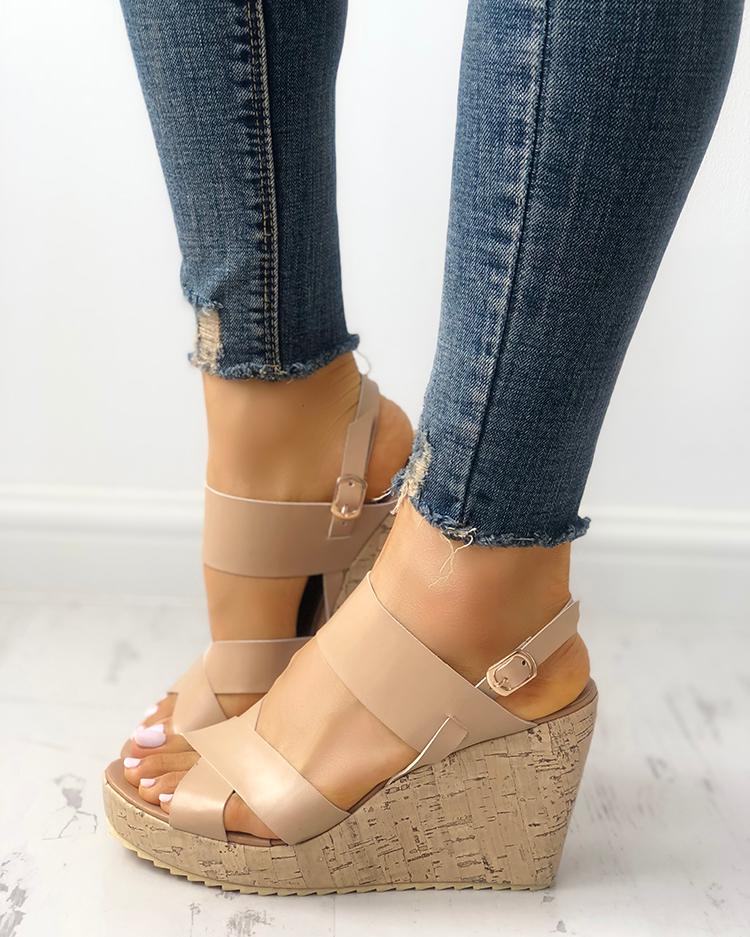 

Bandage Peep-toe Wedge Sandals