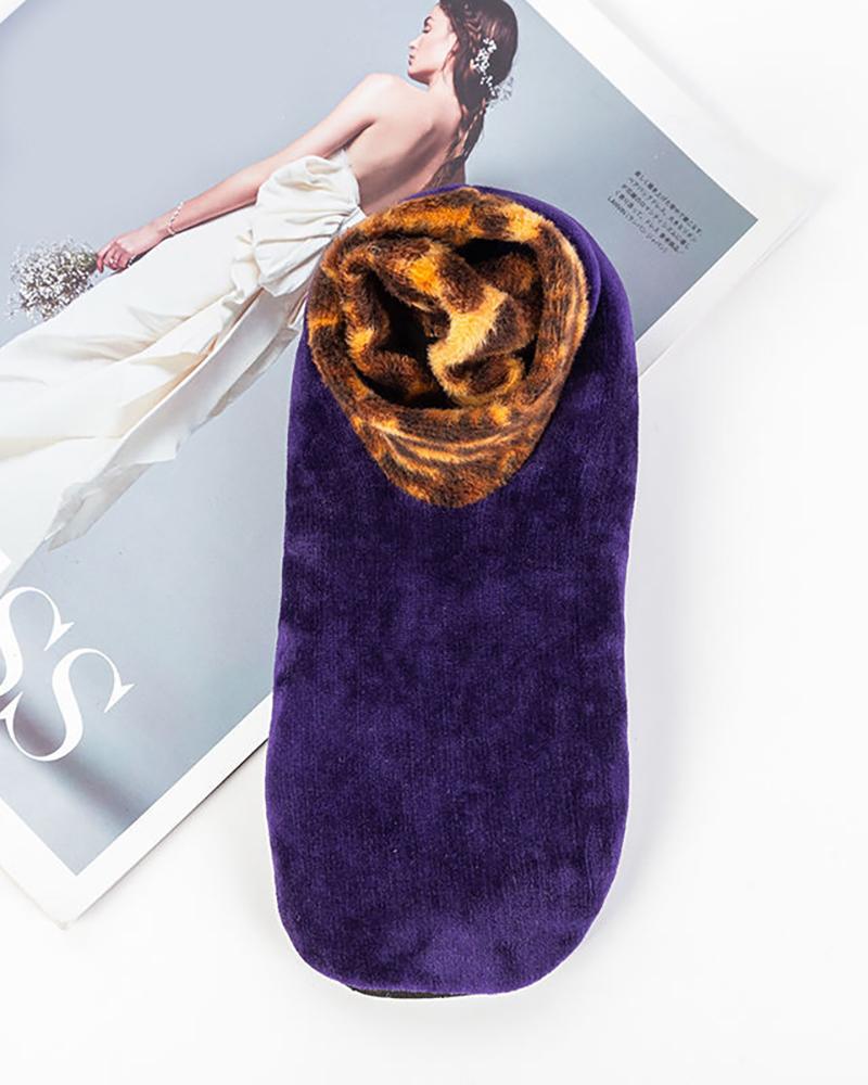 

Cheetah Indoor Non-slip Thermal Socks, Purple