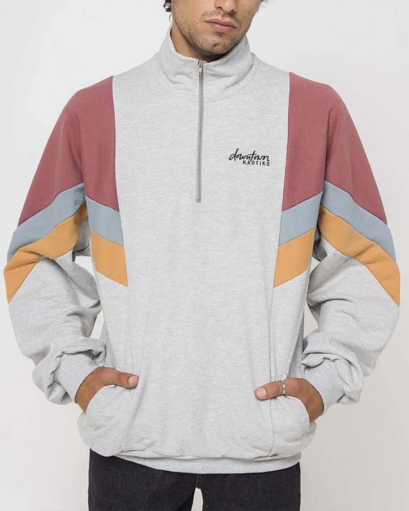 

Colorblock Long Sleeve Windreaker Coats, Gray