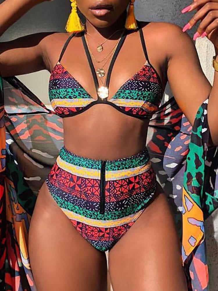 

Cut Out Tribal Print Bikini Sets