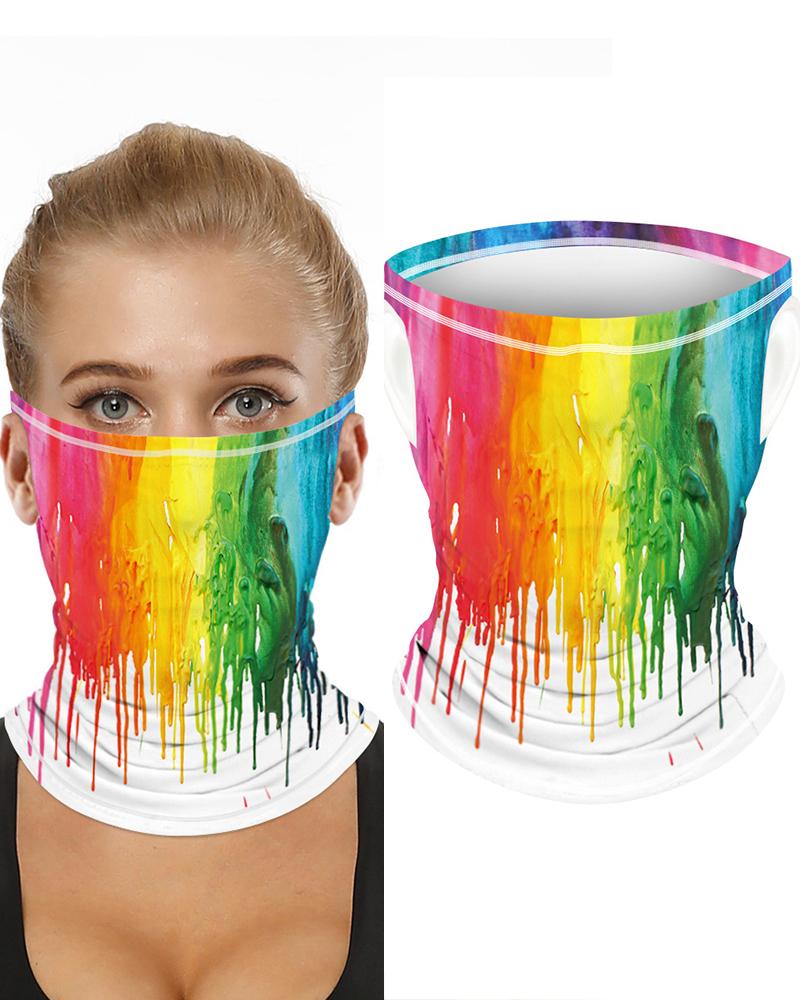 

Multicolor Print Breathable Ear Loop Face Bandana Headwrap