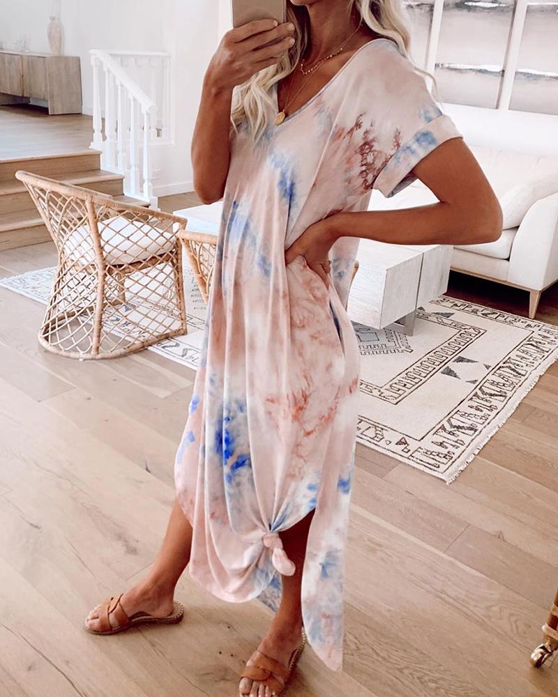 

Tie Dye Shift Maxi Dress, Multicolor