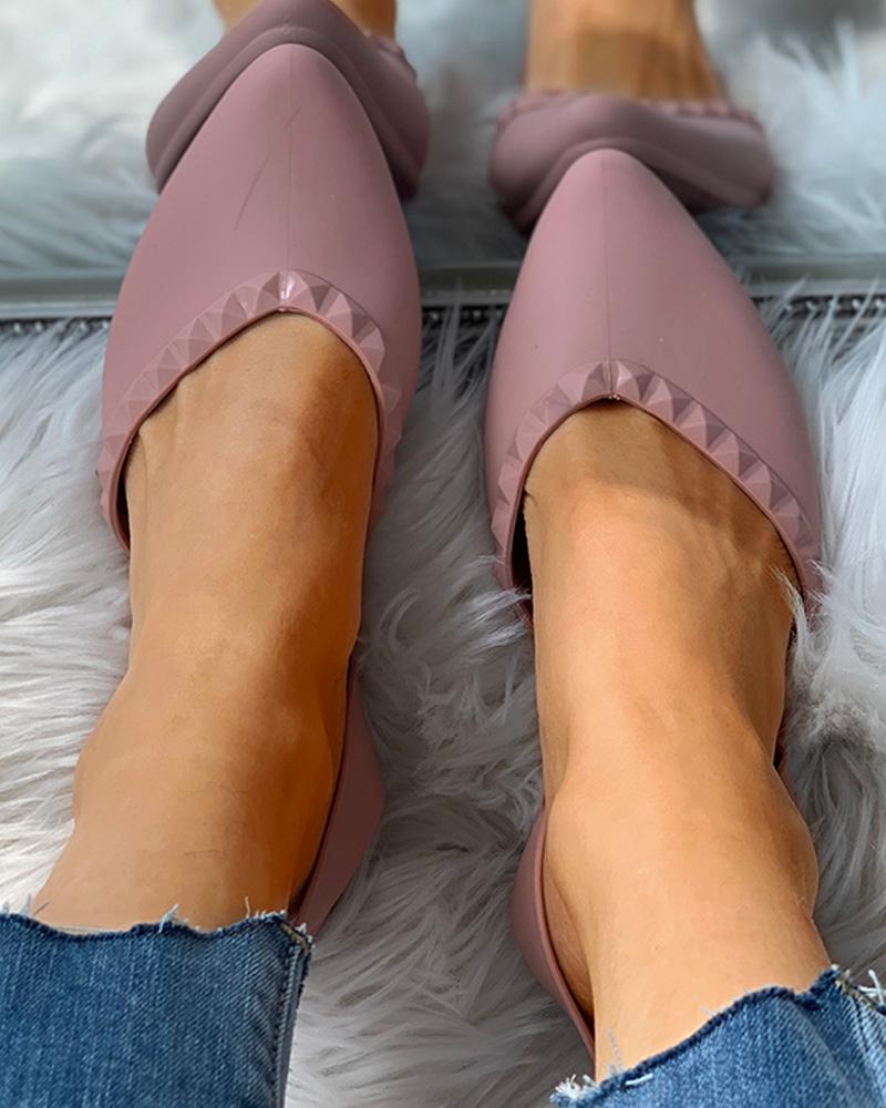 

Rivet Solid Casual Wedge Heeled Sandals, Pink