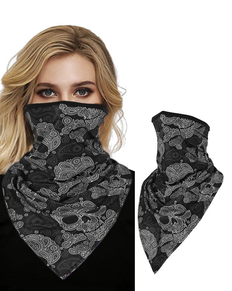 

Skull Print Face Bandana Magic Scarf Headwrap Balaclava, Gray