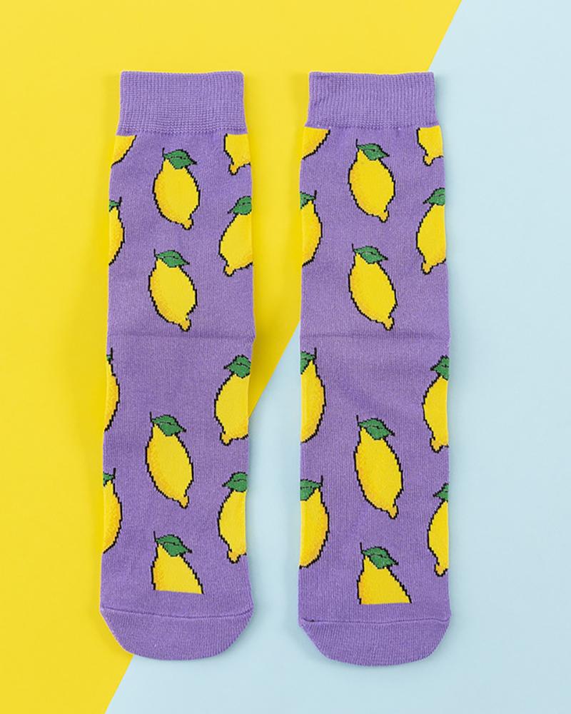 

Fruit / Graphic / Letter Print Socks, Style5