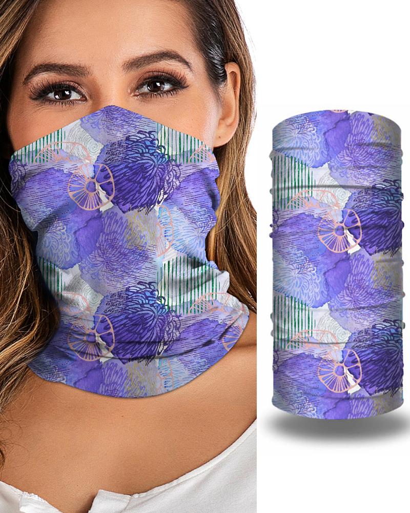 

Print Breathable Face Bandana Magic Scarf Headwrap Balaclava, Purple