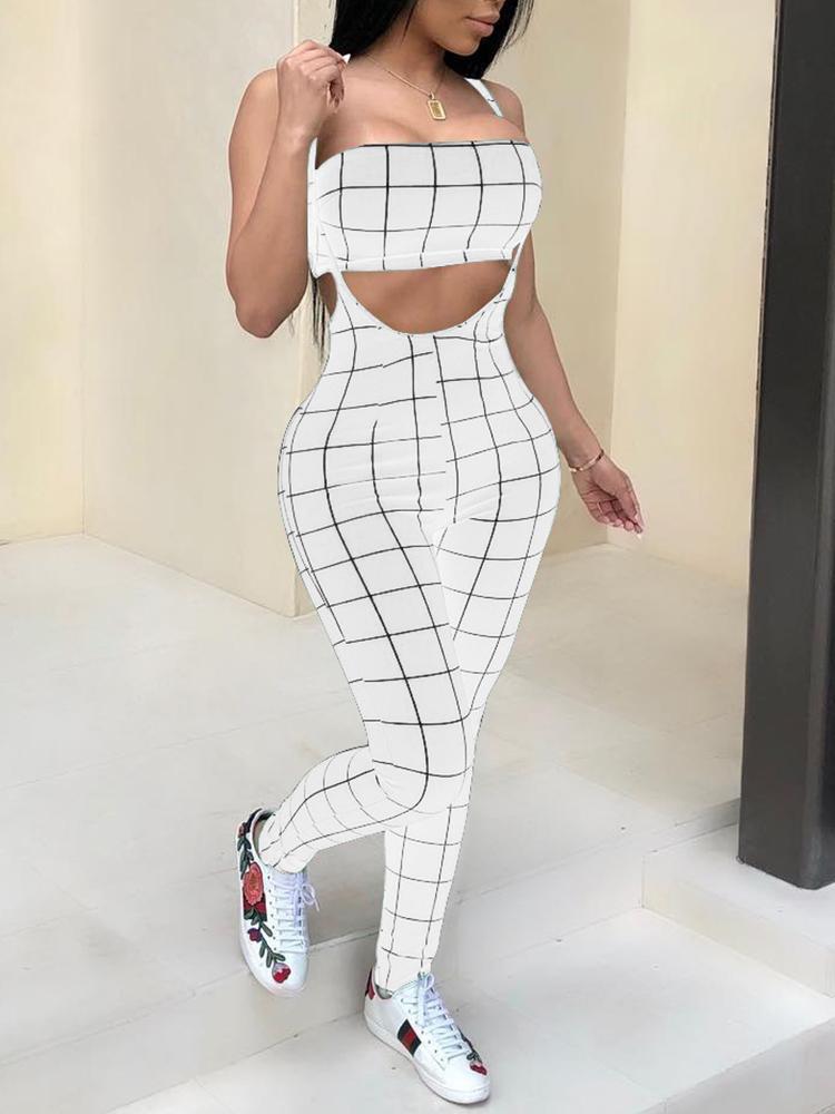 

Plaid Cropped Tube Top& Suspender Pant Sets